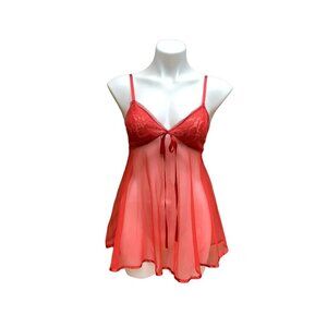 Fredricks of Hollywood Sheer Red Slip Dress Teddy Medium